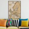 Mapa Europy beżowa pionowa