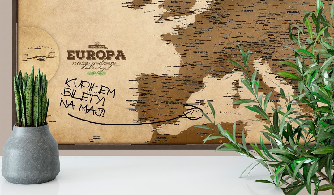 Mapa Europy + Bliski Wschód papirus