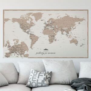 Turystyczna Mapa Świata (pastelowa)
