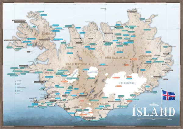 Turystyczna Mapa Islandii ramka