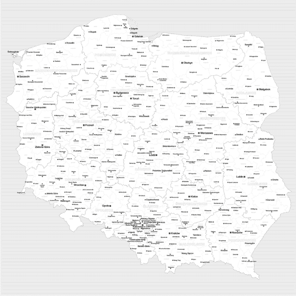 mapa Polski powiaty dla firm 01