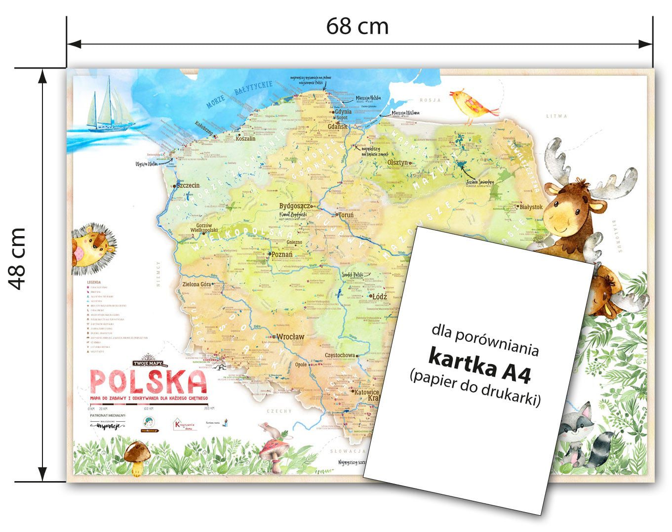 Mapa Polski dla dzieci PLAKAT