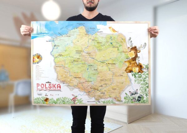 mapa polski dla dzieci duza
