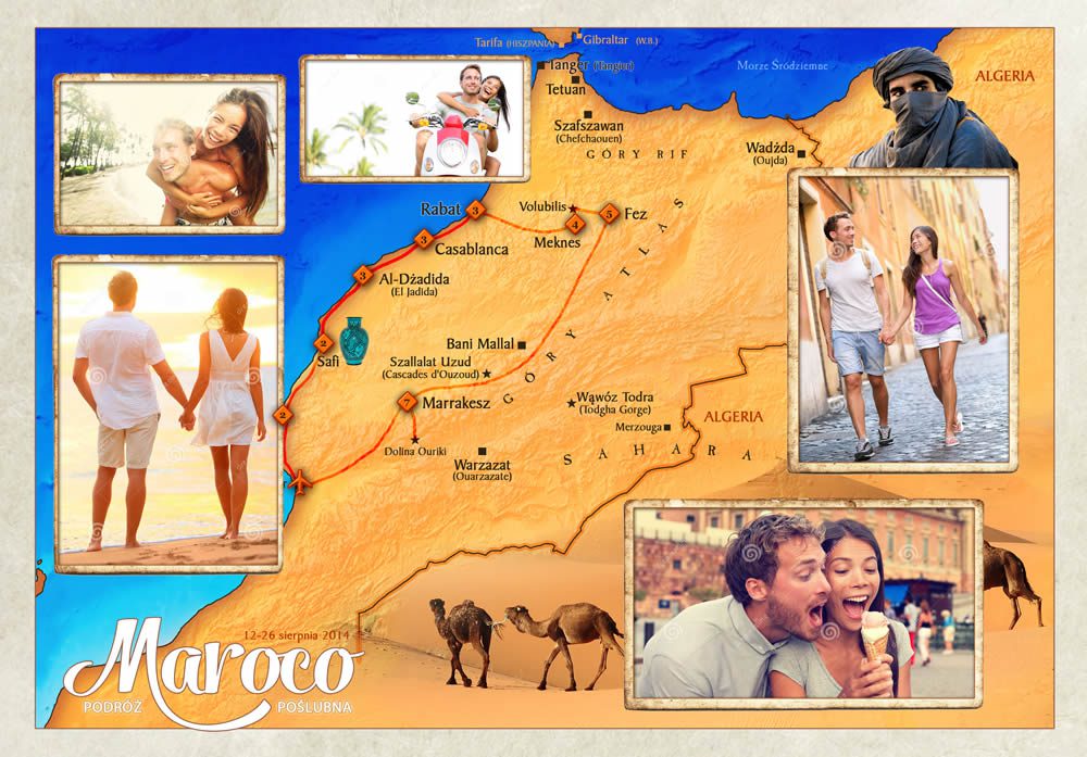 mapka pamiatkowa maroko poslubna TwojeMapy com