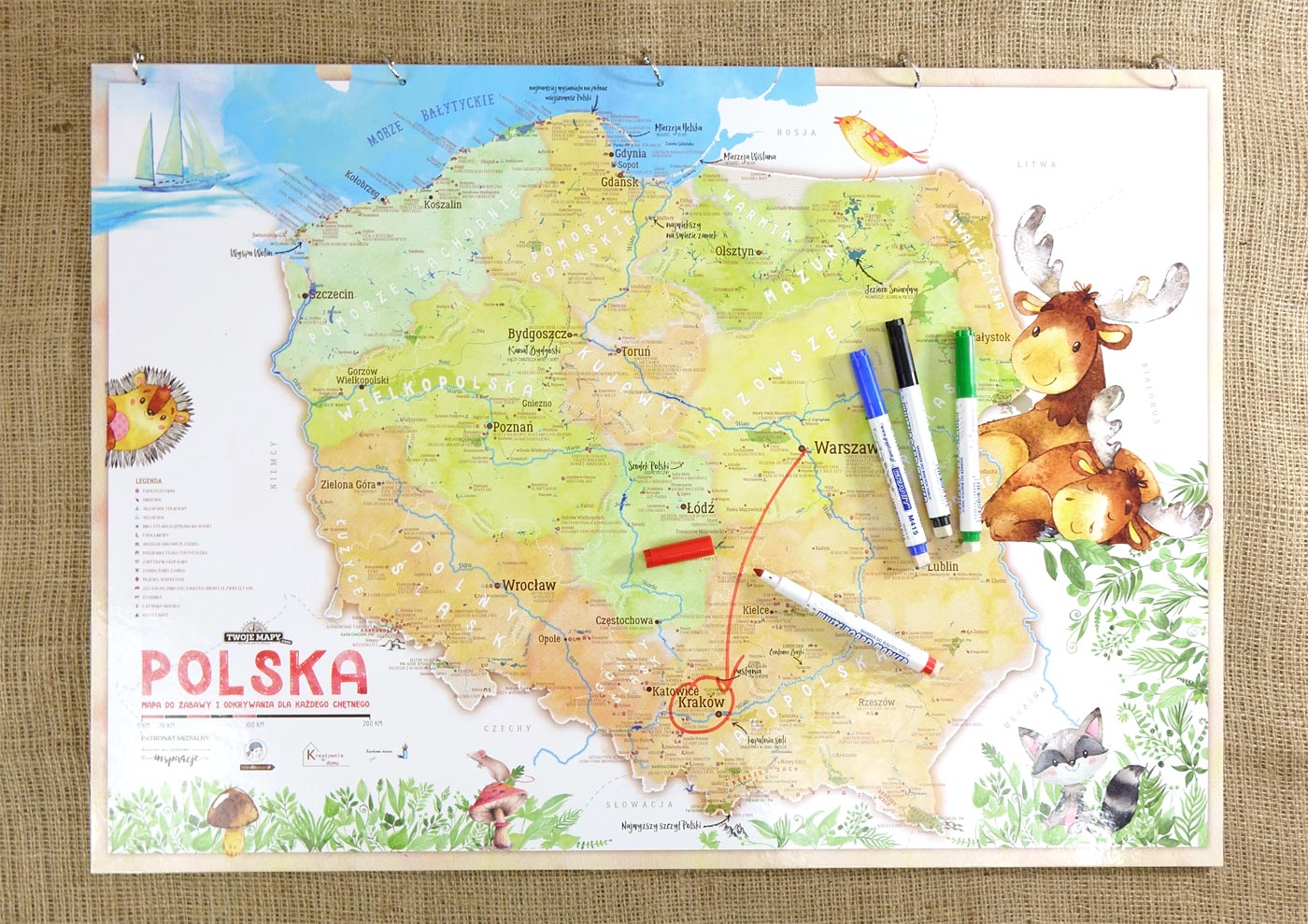 mapa Polski dla dzieci 