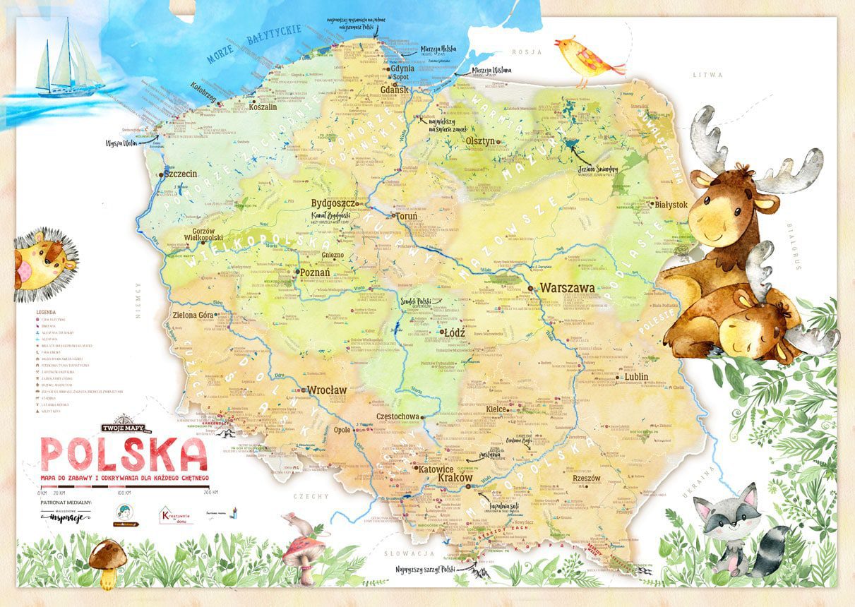 Mapa Polski dla dzieci – edukacyjna mapa ścienna