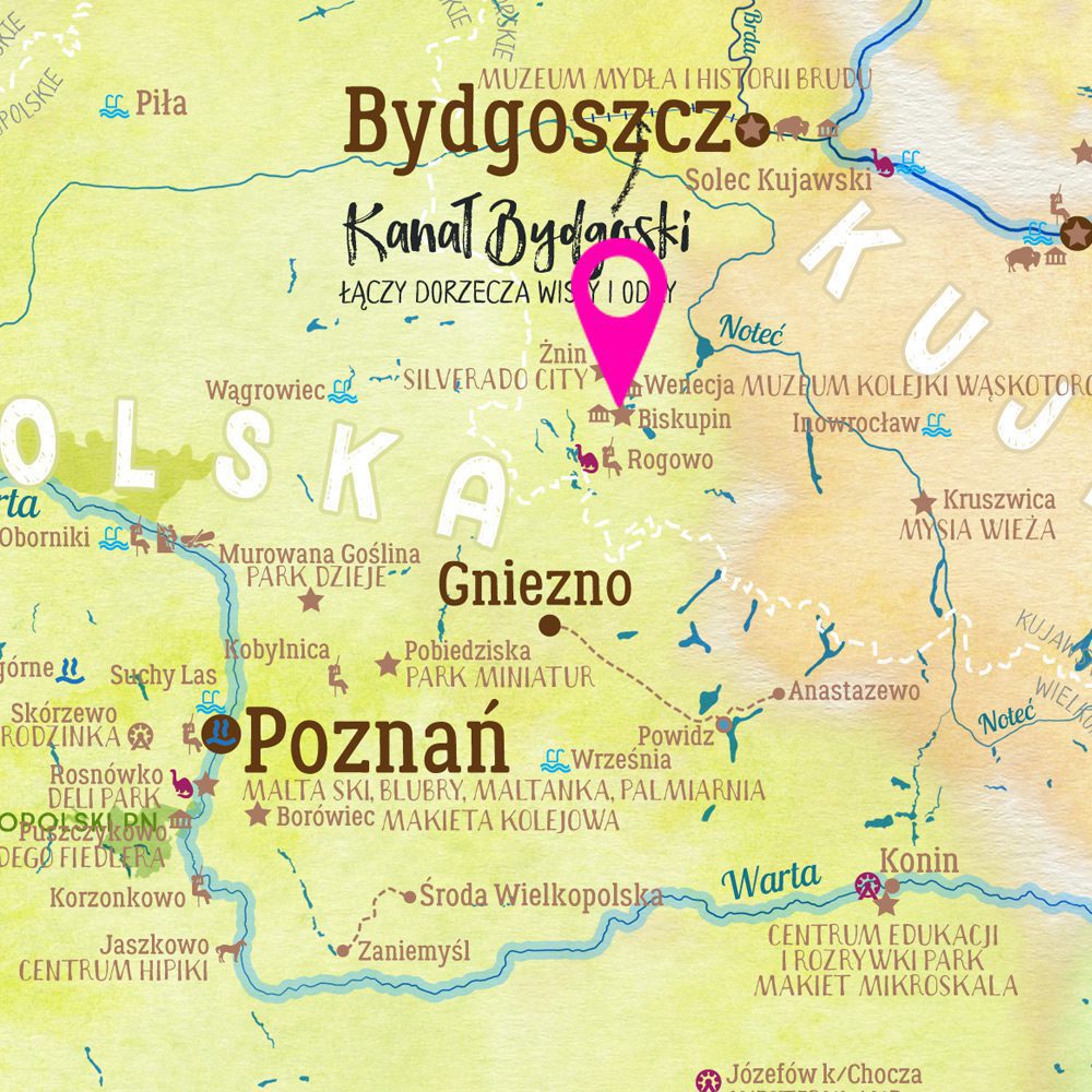 Mapa Polski dla dzieci -> Biskupin