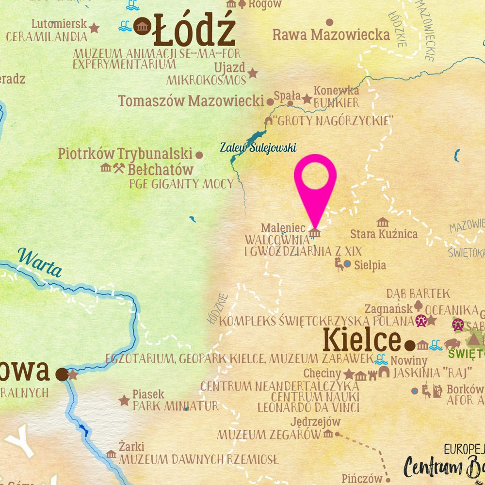 Mapa Polski dla dzieci -> Maleniec