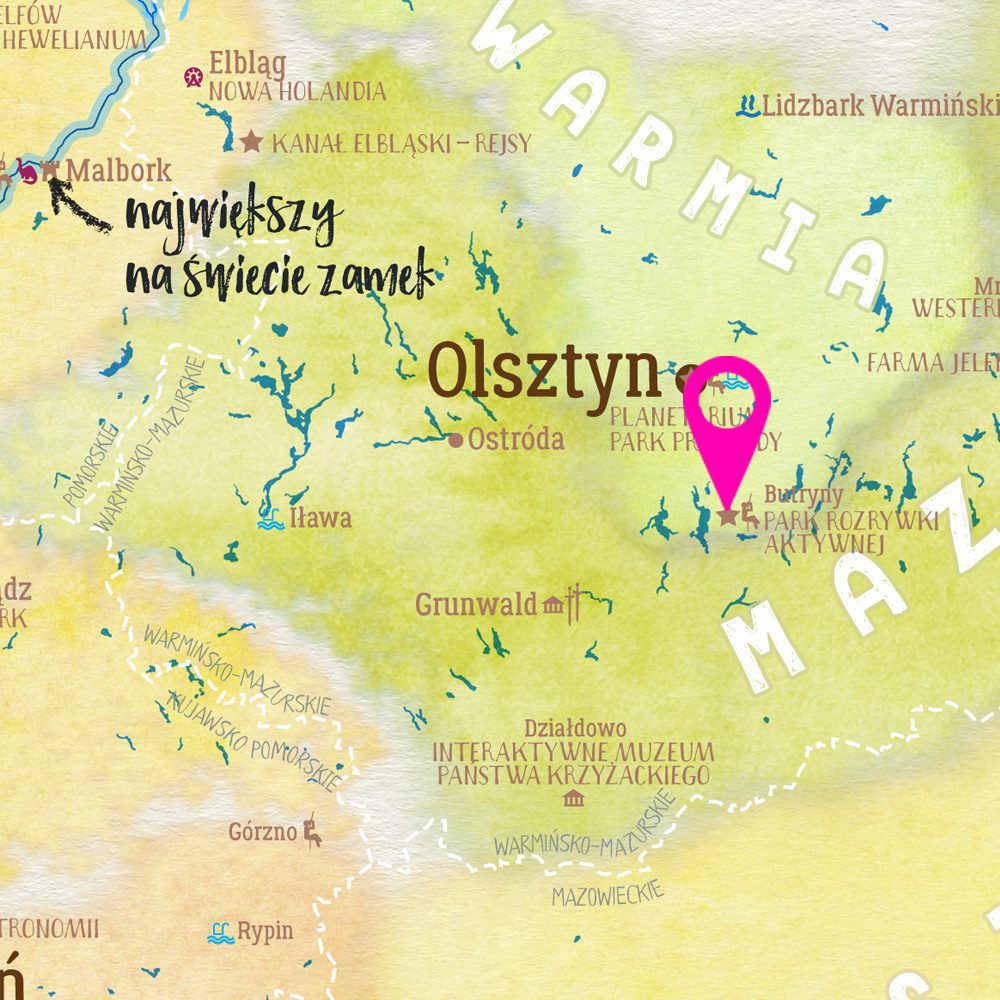 Mapa Polski dla dzieci -> Butryny
