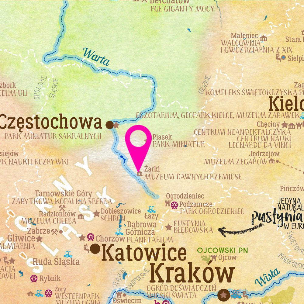 Mapa Polski dla dzieci -> Żarki