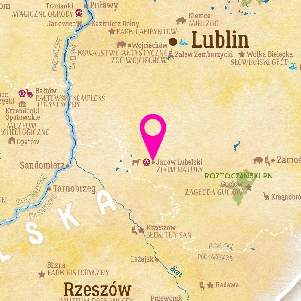 Mapa Polski dla dzieci -> Zoom natury
