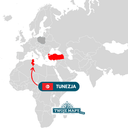 FLAGI tunezja mapka