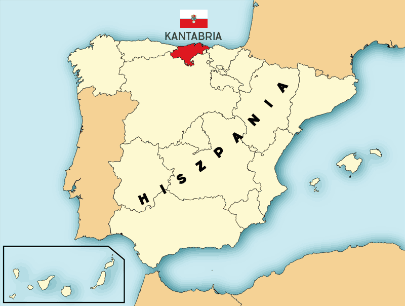 flagi biala czerwona hiszpania kantabria