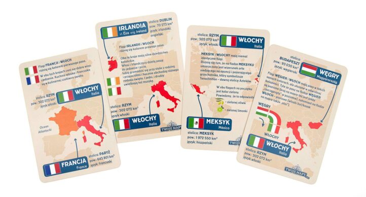 Karty "Skojarz To!" FLAGI Flaga Włoch pokazana na 4 różnych kartach