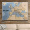 Mapa Europy i basenu Morza Śródziemnego - turystyczna "classic"