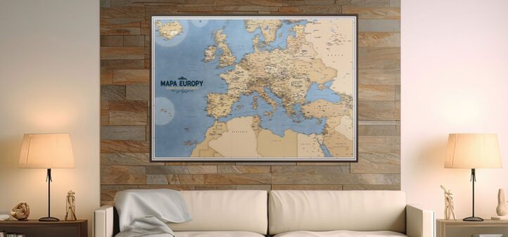 Mapa Europy i basenu Morza Śródziemnego - fragment