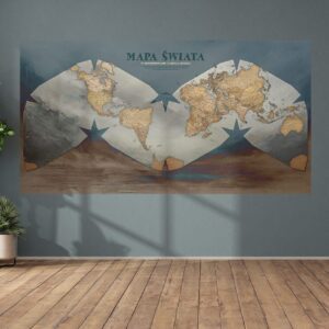 Dekoracyjna mapa świata na ścianę