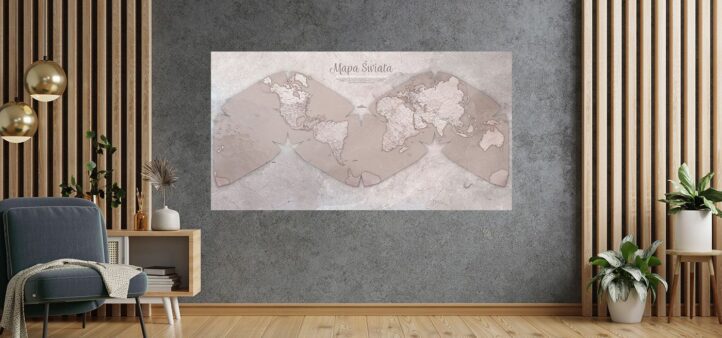 Dekoracyjna mapa świata na ścianę