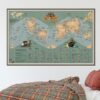 Mapa świata na ścianę dla dzieci - piracka