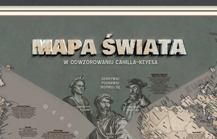 Mapa świata dla młodzieży, na ścianę. Fragment.