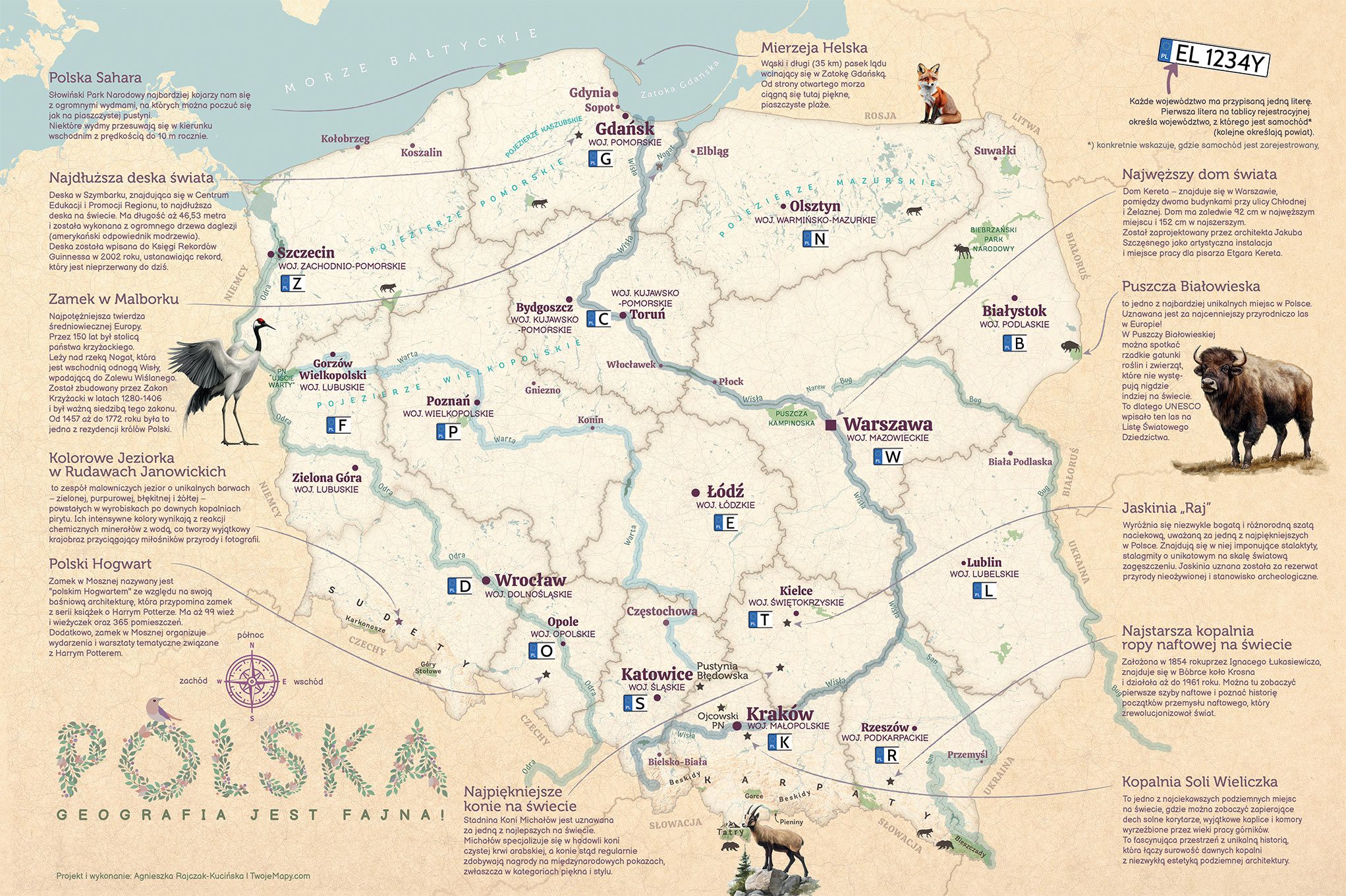 Mapa Polski dla dzieci na biurko, w wersji dla dziewczynek i dla chłopców