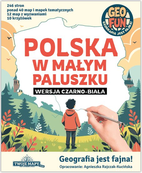 Okładka książki o geografii Polski dla dzieci "POLSKA w małym paluszku"