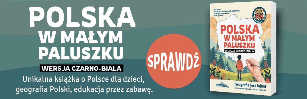 Baner o książce POLSKA w małym paluszku - książka o geografii Polski dla dzieci