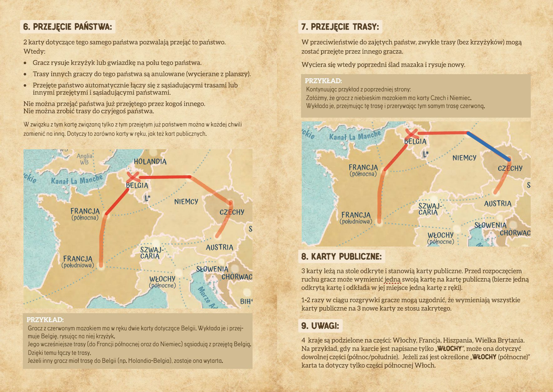 Fragment instrukcji do gry "Boso Przez Europę"