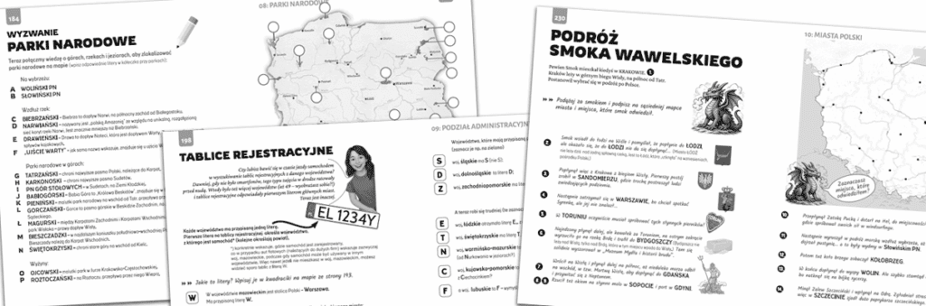 Podgląd wnętrza książki o geografii Polski dla dzieci