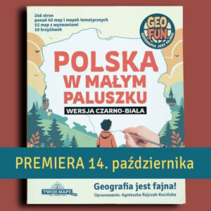 Okładka książki o geografii Polski dla dzieci "POLSKA w małym paluszku" - premiera 14. października